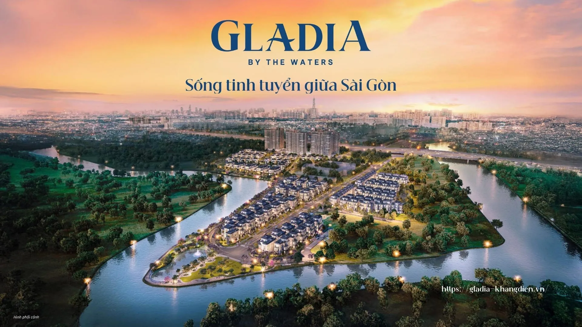 Phối cảnh tổng thể GLADIA HEIGHTS ven sông Rạch Chiếc
