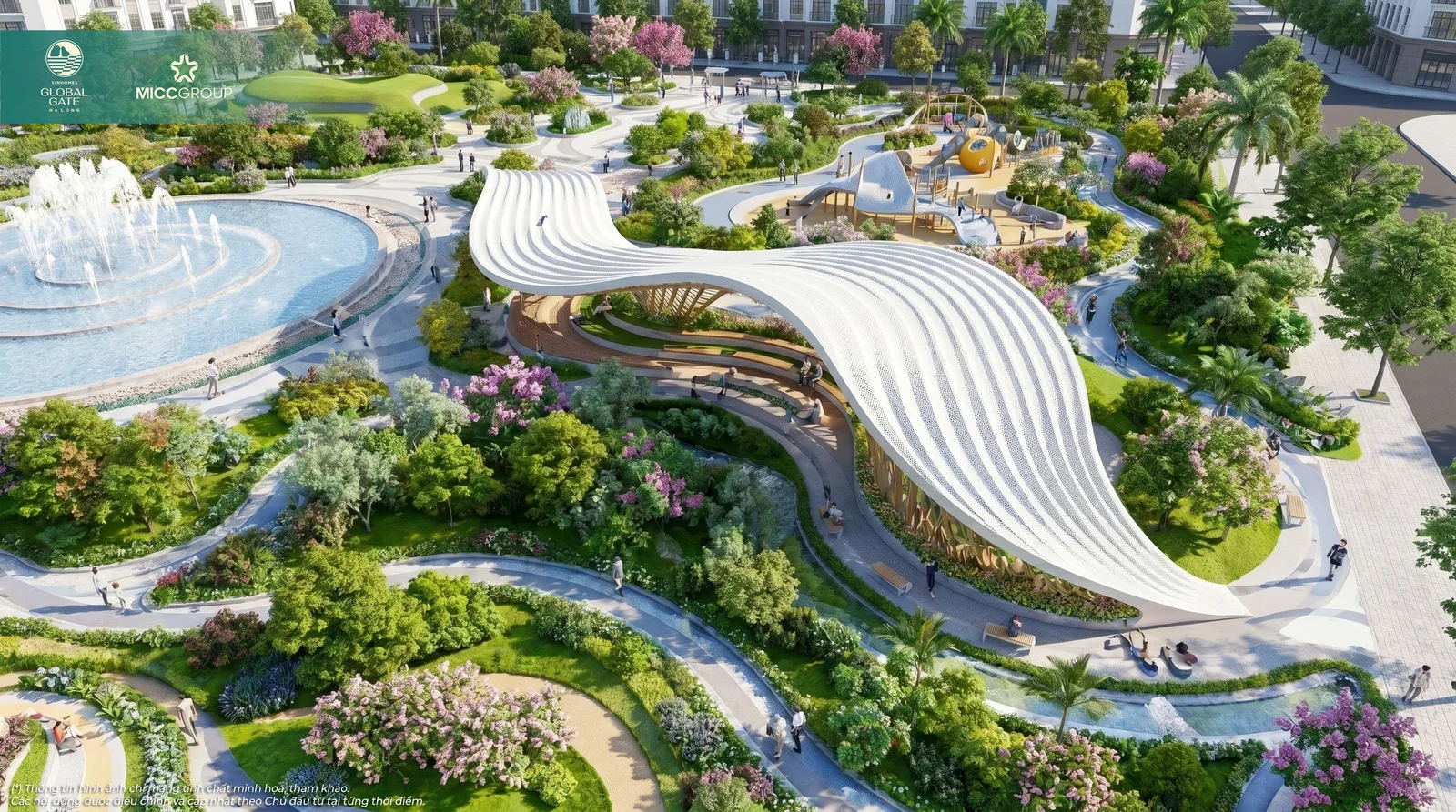 Pavilion & đường dạo ven sông