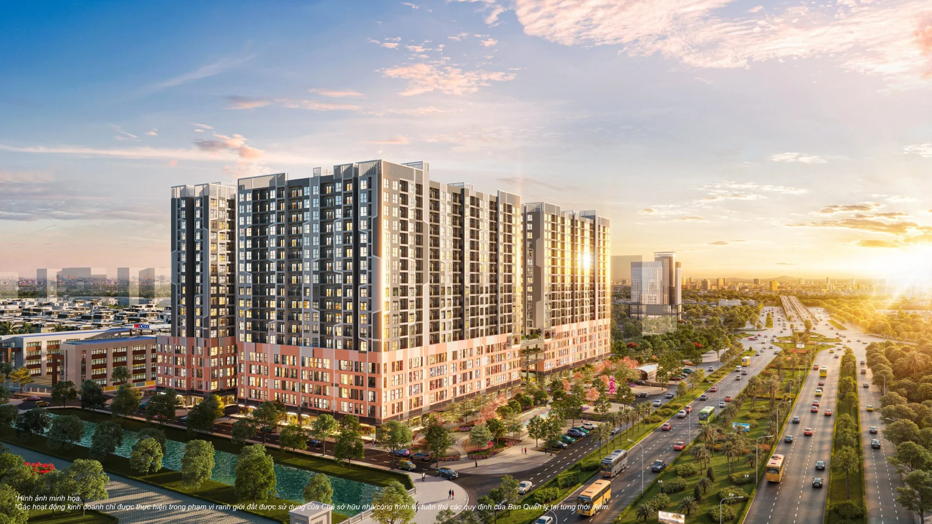 Cụm căn hộ cao tầng Vinhomes Star City nhìn từ đại lộ Lê Lợi.